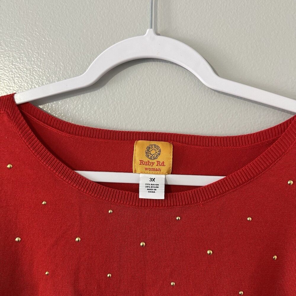 Ruby Rd. Womens Plus Size 3x Stud Embellished Tun… - image 8
